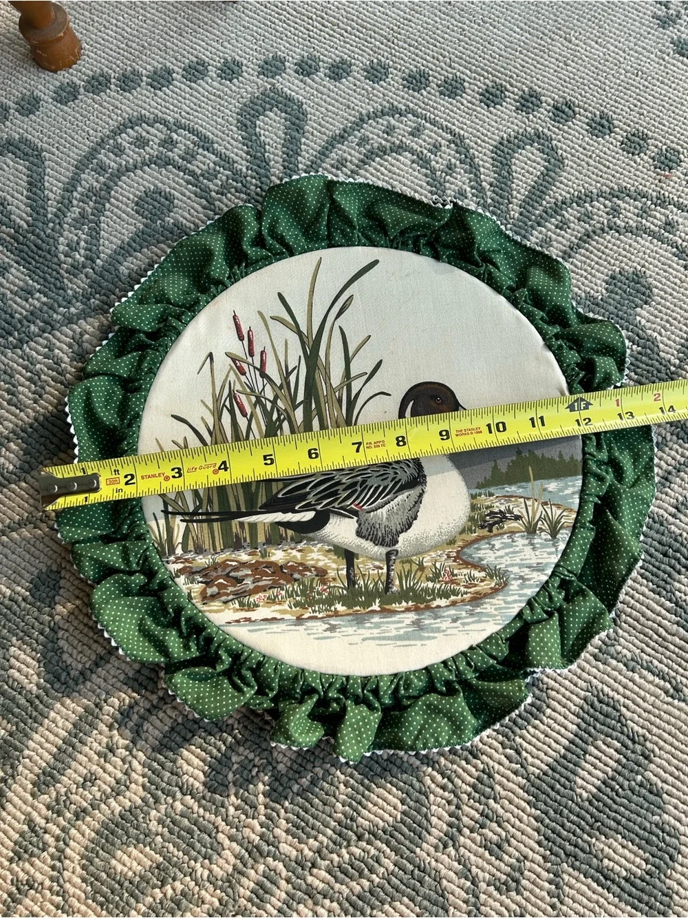 Vintage Green fabric Duck Wall Art